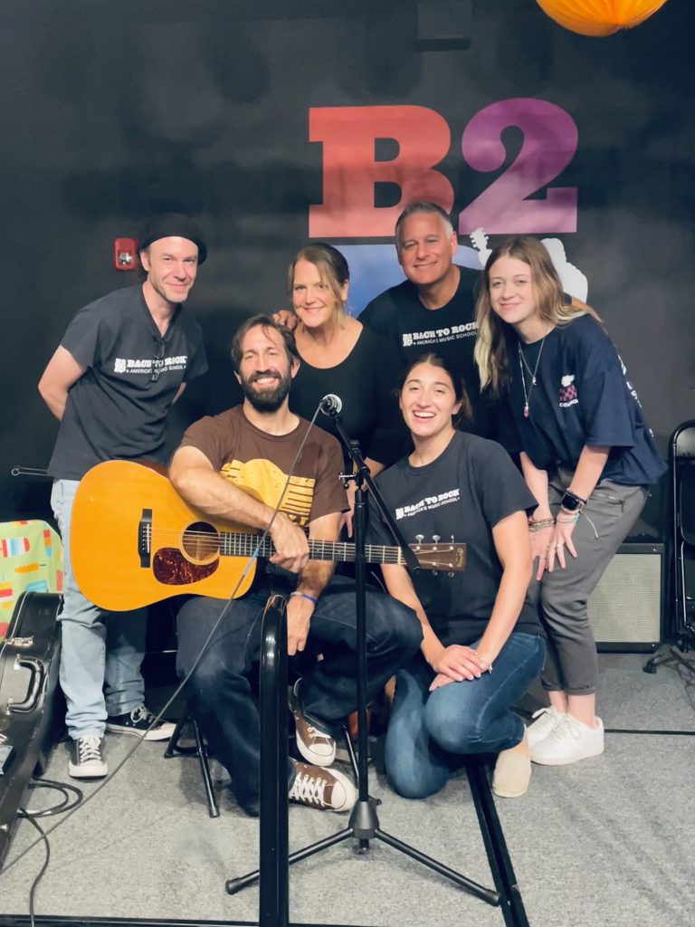 To help broaden their students’ musical knowledge and experiences, Marc and Lisa added Master Classes with successful professionals to the curriculum. Front, from left, Brittany, Mike. Back, Wayne, Lisa, Marc, Katie.